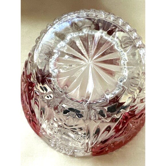 Vintage Ruby Red Crystal Candy Nut Dish Bowl Hand Cut Scalloped Edges Timeless - Picture 5 of 7